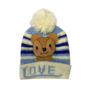Imagem de Gorro Touca Infantil Forro Interno Quentinho Com Pompom Menino Menina 
