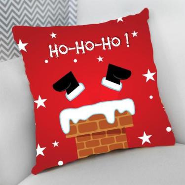 Imagem de Almofada Decorativa 40x40 Cheia p/ Natal Papai Noel Chaminé - Deluzz