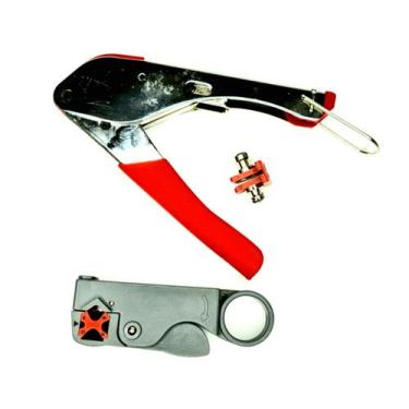 Imagem de Alicate Crimpar Compressão + Decapador Rg59 Rg6 Coaxial - golden cabo