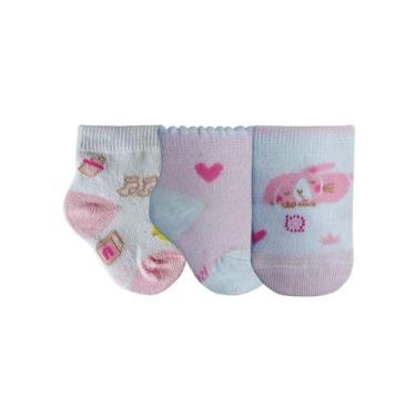 Imagem de Kit 3 Meias Maternidade Enxoval Chá do Bebê Recém Nascido Algodão - Ro