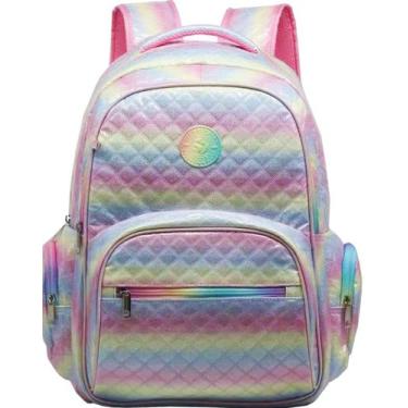 Imagem de Mochila Escolar Juvenil Com Glitter Rosa Yepp - MF8143-18