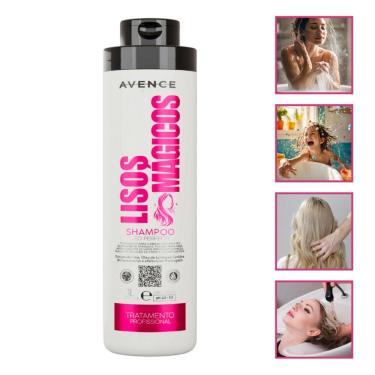 Imagem de Shampoo Lisos Mágicos 1L Profissional Salão em Casa Brilho Duradouro Anti-Frizz Efeito Liso Brilho