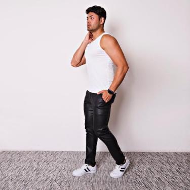 Imagem de Calça Masculina Esporte Fino Resinado - I.Con, Preto, 40