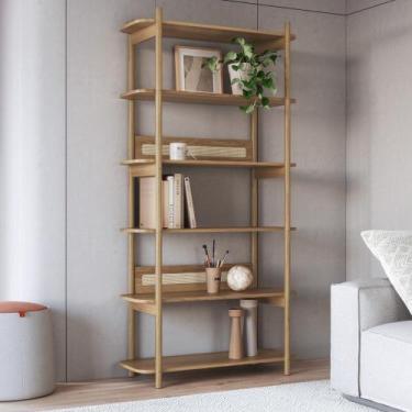 Imagem de Estante oslo 180cm 6 prateleiras madeira hanover ou nero base em madei