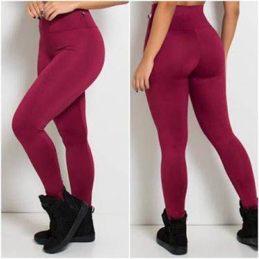 Imagem de Legging Lisa Fitness Cintura Alta Suplex - Abafarto, Vinho, GG
