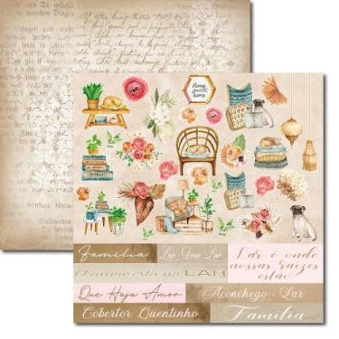 Imagem de Papel para Scrapbook Sandra Família Arte Fácil Home Sweet Home 8 - SC-