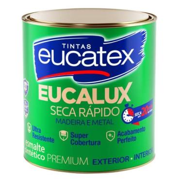 Imagem de Tinta Esmalte Eucatex Cor Branco Fosco Resistente Madeira Metal Alta Q