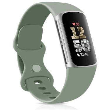 Imagem de Meliya Pulseiras esportivas de substituição para Fitbit Charge 6/Charge 5 (verde, pequena)