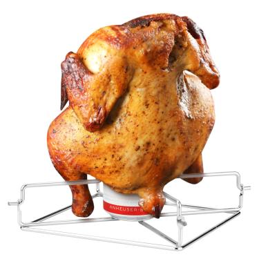 Imagem de Suporte de galinha de lata de cerveja para churrasqueira, forno, defumador, resistente, aço inoxidável, dobrável, suporte de frango para torrefador de frango inteiro, rack de frango para peru de
