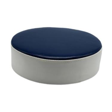 Imagem de ＫＬＫＣＭＳ Almofada de cadeira de couro PU, almofada macia de espuma de memória para banco de bar, banco de tambor, Azul 30x8cm