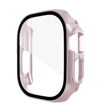 Imagem de 123smart Vidro + capa para Apple Watch Ultra 49mm Bumper Tempered Case Protetor de tela transparente iwatch Ultra 49mm case Apple Watch case (Cor: ouro rosa, Tamanho: Ultra 49mm)