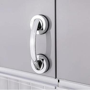 Imagem de WANLIAN Maçaneta de porta espelhada de vidro com ventosa potente, gaveta de geladeira, banheiro, ventosa de parede, alça de chuveiro, puxador de armário de cozinha (prata)