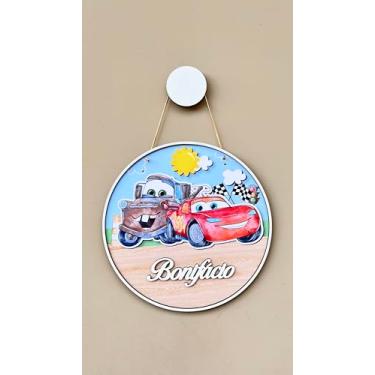 Imagem de Porta maternidade redondo menino carros