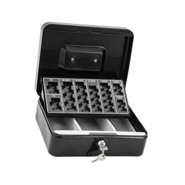 Imagem de MERIGLARE Caixa de gaveta de dinheiro caixa caixa profissional de grande capacidade de bandeja de caixa robusta Caixa de caixa para restaurante de café, Preto