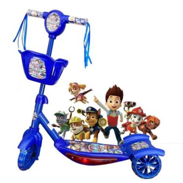 Imagem de Patinete Infantil Scooter Patrulha Canica Musical Cesta Luzes 3 Rodas