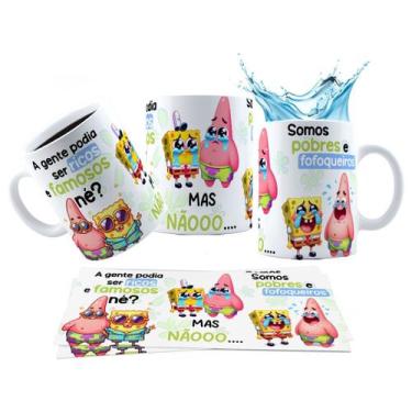 Imagem de Caneca 325ml Bob Esponja A gente podia ser ricas e famosas né - LARANJ