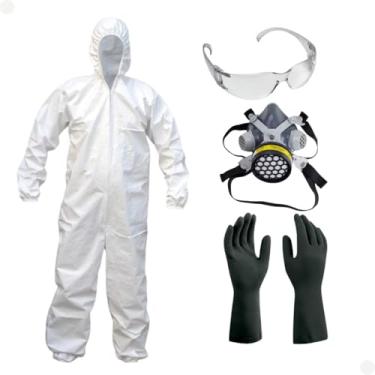 Imagem de Kit Pintura Macacão + Mascara Filtro + Oculos + Luva Epi Ca