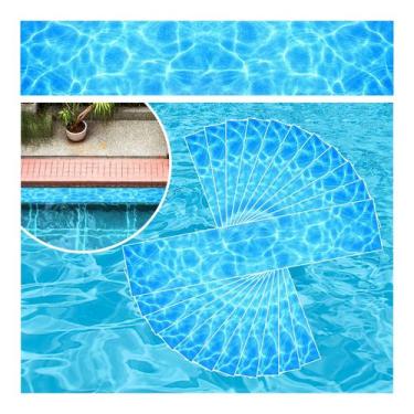Imagem de Kit 22 Adesivos Piscina Vinílico Fundo Água Azul 100x20cm - Resitank
