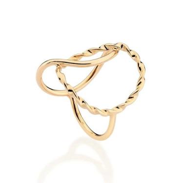 Imagem de Anel rommanel feminino banhado ouro 18k circulos vazados 513531, 20