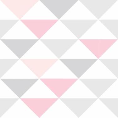 Imagem de Papel de Parede Autocolante Lavável Adesivo Diversos Modelos 5m x 40cm - Decoração para Quarto, Sala, Escritório, Cozinha, Ambientes Elegantes (GEOMETRICO ROSA)