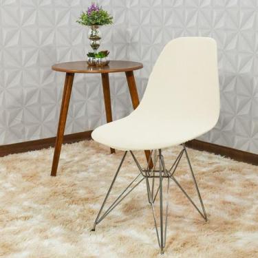 Imagem de Kit 3 Capa Cadeiras Charles Eames Creme Malha Coladinha - Charme do De