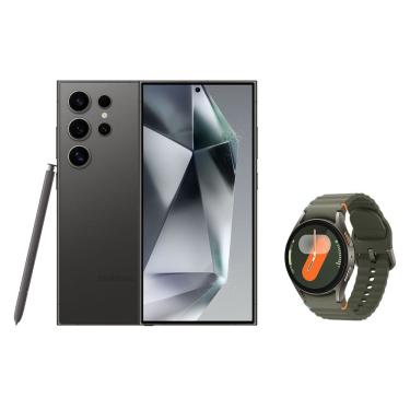 Imagem de Celular Samsung S24 Ultra 256GB - Titânio Preto + Galaxy Watch7 BT 40mm - Verde