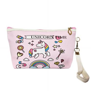 Imagem de Bolsa Necessaire Unicórnio Para Maquiagem Cosméticos Divisória Mala Vi