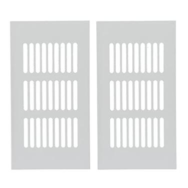 Imagem de Grade de ventilação de ar retangular Grcfumo, tampa da grade de ar de retorno de liga de alumínio sólido, ventilação de prata com dissipação de calor para armário RV (80 * 150mm)
