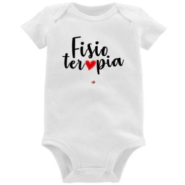 Imagem de Body Bebê Fisioterapia por amor - Foca na Moda, Branco, M