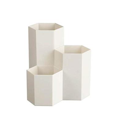 Imagem de Porta-lápis hexagonal para casa, escritório, armazenamento de canetas, cosméticos, maquiagem, organizador de gaveta (D)
