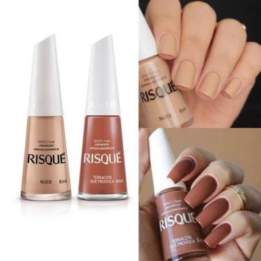 Imagem de Risque Levíssima  Esmaltes Tons Nudes Marrom Terracota Kit 4 cores Hip