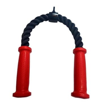 Imagem de menolana Corda tríceps puxe a corda com alça sem deslizamento bíceps tríceps tensão corda de cabo de cabo de máquina para levantamento de peso doméstico, Vermelho