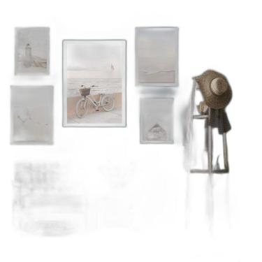 Imagem de Composição 5 Quadros Praia Soft - Bicicleta