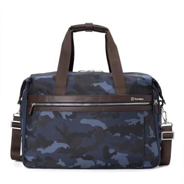 Imagem de Travelpro Platinum Elite Bolsa esportiva de viagem macia, para fim de semana, bolsa de ginástica, masculina e feminina, camuflagem azul-marinho, 48 cm, Camuflagem azul-marinho, 19 Inch, Platinum Elite
