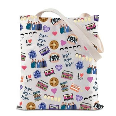 Imagem de ZJXHPO Sacola de presente para amantes de música pop dos anos 90 da equipe NSYNC reutilizável de compras de mercearia Bye, Bye Tote, Medium