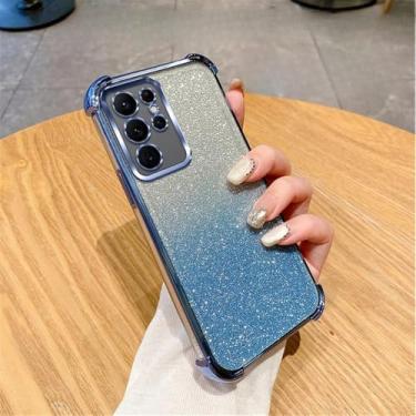 Imagem de Capa de telefone transparente com revestimento de glitter gradiente para Samsung Galaxy S24 S23 S22 Plus Ultra S20FE S21FE Note 20 Ultra à prova de choque, 5, para Samsung S22Plus