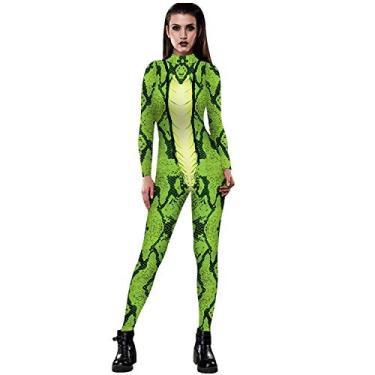 Imagem de JJEUWE Fantasia feminina de Halloween cosplay body 3D skinny stretch fantasia GG
