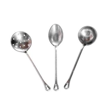 Imagem de Jogo De Talheres Alumínio Fundido Escumadeira Concha Colher - NoBrand