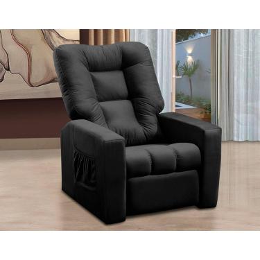 Imagem de Poltrona Do Papai Reclinável Irlanda Suede Preto Madelina Decor