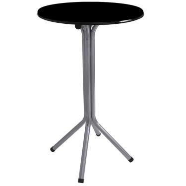 Imagem de Mesa Bistrô Alto Cinza com Tampo Redondo Preto