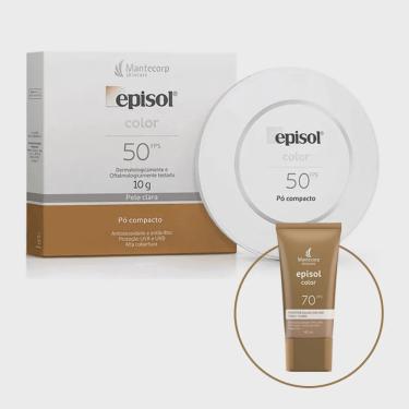 Imagem de Kit Episol Color Pó Compacto FPS50 Pele Clara 10g + Protetor Solar Tom 2 Claro fps 70 40ml