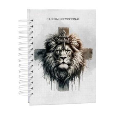 Imagem de Caderno Devocional Masculino Evangélico - Capa Dura Premium Leão de Judá