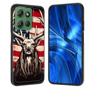 Imagem de JHYYTUJTYP Capa para Moto G 5G 2025, [Teste de queda de grau militar] Capa protetora resistente à prova de choque resistente para Motorola Moto G 5G 2025 de 6,7 polegadas, design camuflagem veado