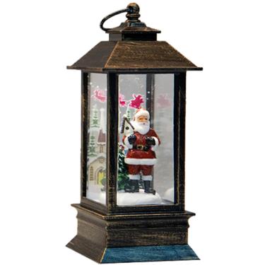 Imagem de Lanterna de Natal com LED vintage pendurado lanterna de Natal com glitter árvore operada por bateria boneco de neve Papai Noel lanternas de Natal internas para mesa quarto estilo 3 decoração de casa