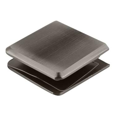 Imagem de Grampo de vidro resistente para montagem na parede estilo buraco em vidro chanfrado CRL, 2" (51 mm) Wide x 2" (51 mm) High, Brushed Satin Chrome