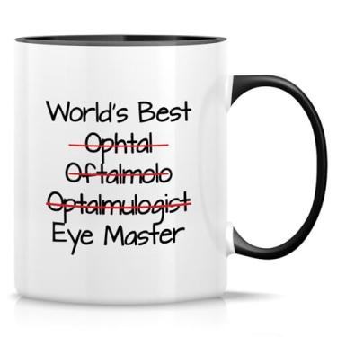 Imagem de Retreez Caneca engraçada - World's Best Ophthalmologist Eye Doctor Master Oftalmology 325 ml canecas de café de cerâmica - presentes de aniversário inspiradores motivacionais para sarcasmo - Caneca