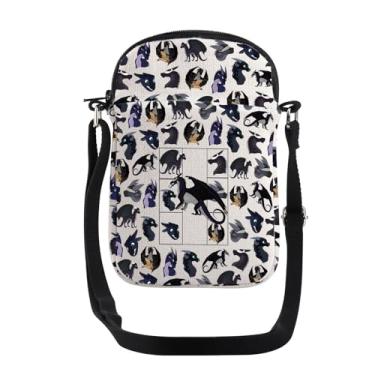 Imagem de JYTAPP Bolsa tiracolo In My Dragon Era, asas de dragão, romance, presente, dragão, bolsa transversal, presente para fãs de livros, Bege, Small