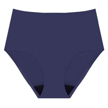 Imagem de AIRCUTE Roupa íntima absorvente para incontinência urinária para mulheres, sem costura, lixada, cintura alta, para proteção contra vazamentos na bexiga, 60 ml (azul escuro, 4GG)
