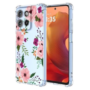 Imagem de RRXSYXL Capa para Moto G15, Moto G15 Power com estampa floral transparente, capa macia à prova de choque, flor de cerejeira, G15