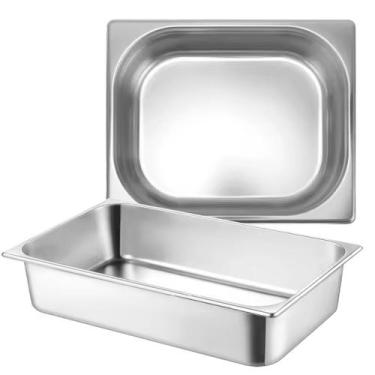 Imagem de Kit 2 Cubas Gastronômica Inox Gn 1/2 100mm Buffet Rechaud - Triboshop